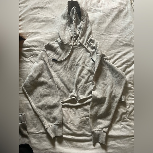Light grey cropped hoodie - Picture 1 of 2
